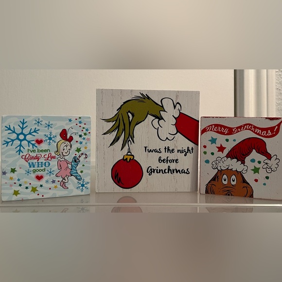 Super Cute Trio of Grinch & Friends Wooden Blocks- Set of 3- NWT - Picture 2 of 8